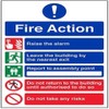 V Safety A4 Fire Action 5 Message Risks Sign -