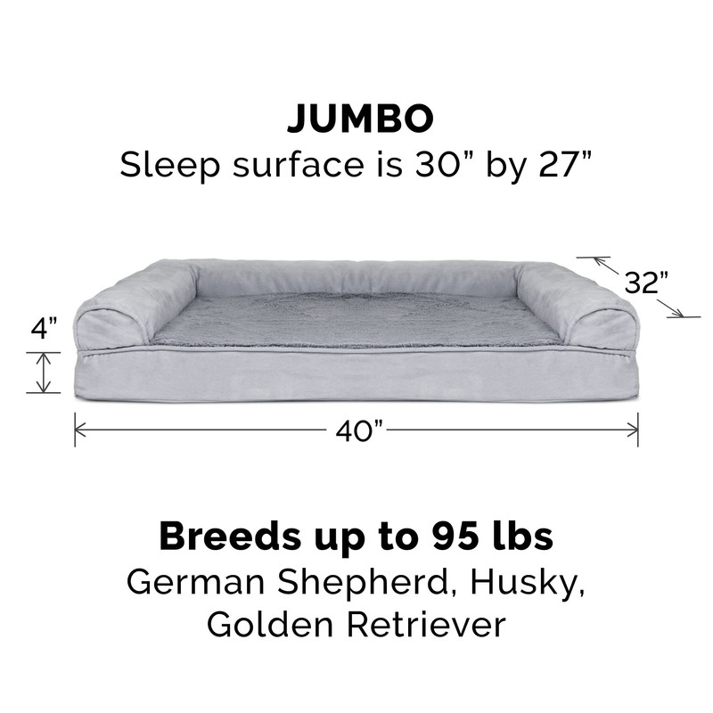 Furhaven Replacement Dog Bed Cover Plush & Suede Sofa-Style, Machine