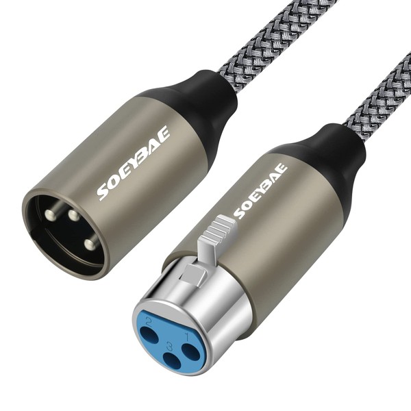 SOEYBAE Microphone Cable XLR Male to Female 0.5M/1.5FT,Noise-Cancelling Mic Speaker