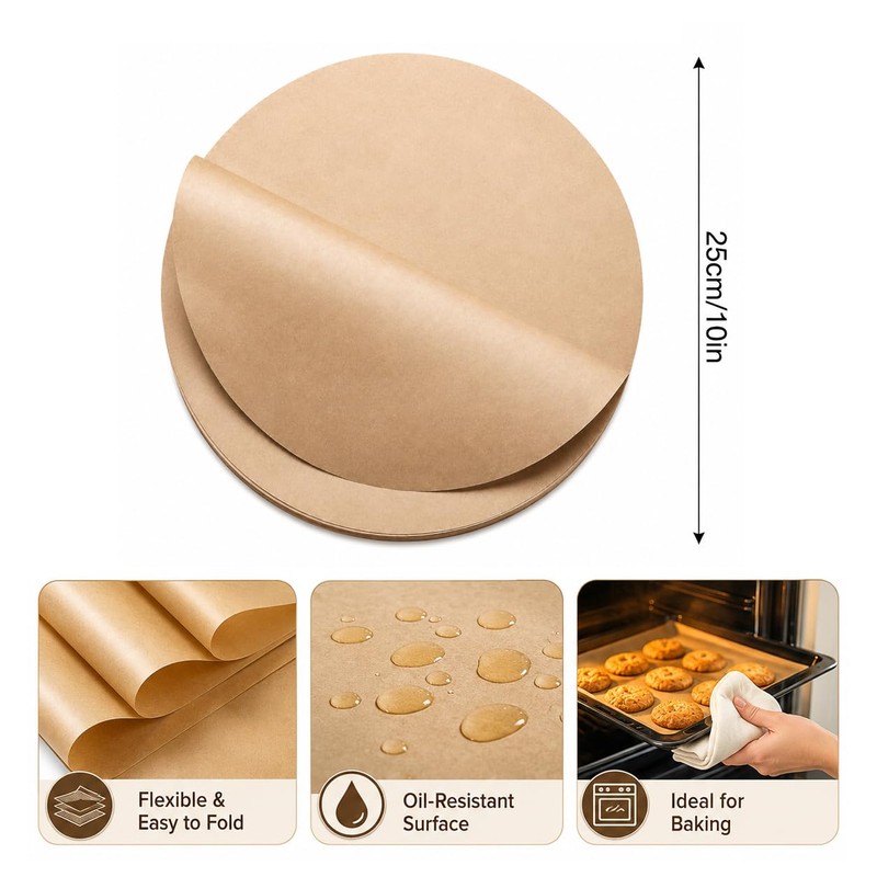 Parchment Paper Sheets 200 Pcs 10 Inch Non-Stick, for Baking