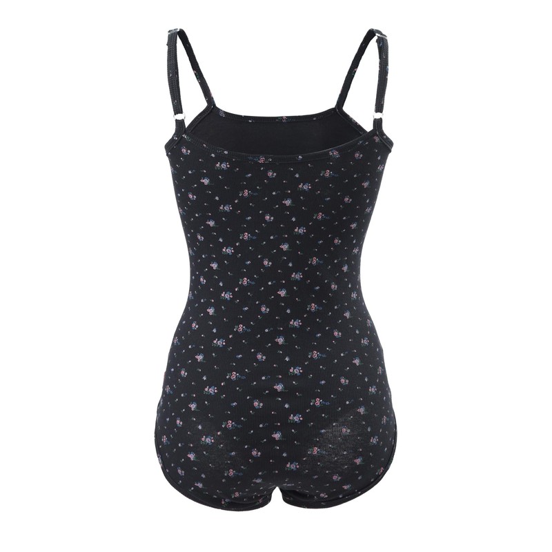 CutiePlusU Cotton Button Crotch Adult Sling Onesie Bodysuit Pyjamas Romper,