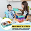 LVQVEV 4 Pack Stainless Steel Snack Containers, 2 Compartment Snack