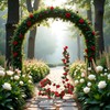 WNHNO Red Artificial Peony Flower Garland, Silk Hanging Vine, 72