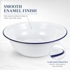 Baluue Enamel Basin 38cm White Enamel Bowl Large Mixing Bowl