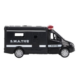 Kids Vehicle Toy 4 Door Opening Simulated Pull Back Alloy Car Model with Sound Light for Boys Girls L Special Police Vehicle