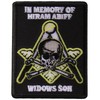 In Memory of Hiram Abiff Widows Son Masonic Patch Skull