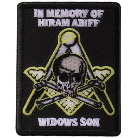 In Memory of Hiram Abiff Widows Son Masonic Patch Skull Patches