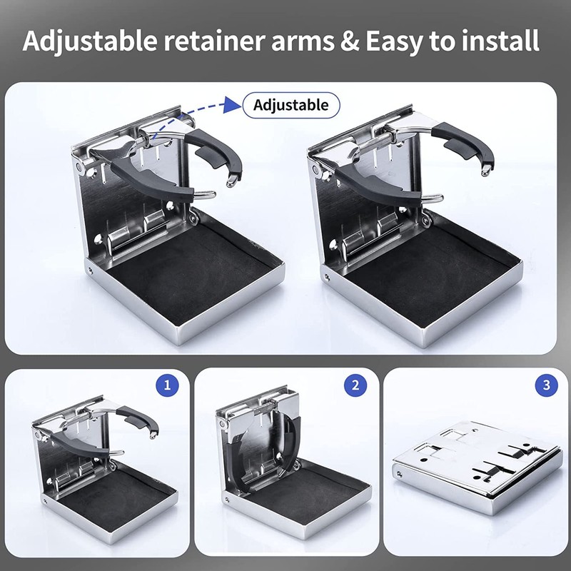 2 Pack Stainless Steel Adjustable Cup Drink Holder, Adjustable Cup