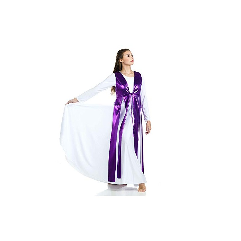 Danzcue Túnica Streamer para mujer (vestido no incluido), Púrpura, L