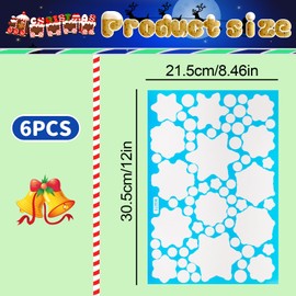 Tabanzhe Christmas Window Stickers-Reusable Double Sided Window Clings Snowflake Deer Santa Claus Reindeer Winter Themed Decoration Decals Stickers for Glass Christmas Window Snowflake Scene(Style D)