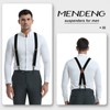 MENDENG Suspenders for Men Black Bronze Snap Hooks for Belt