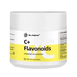 Elrare Vitamin C & Flavonoids Supplement,2800mg High Vitamin C & 4X Concentrated 100mg Citrus Bioflavonoids Powder, Synergized to Support The Immune System, Vegan, Non-GMO,50 Servings