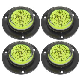 sourcing map 4pcs High Precision Horizontal Bubble Level 49x16.5mm Round Bull's-Eye Level Measuring Layout Tools for RV TV Picture Frame Hanging Tool Leveler, Black Green