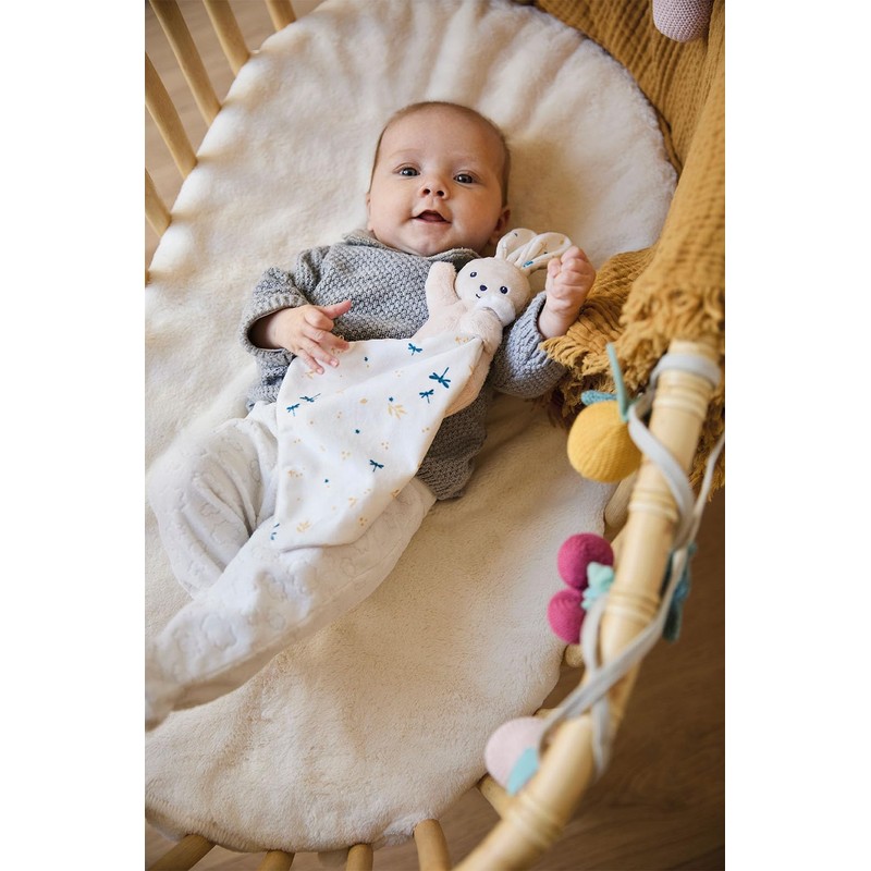 Janod Carre Douceur DOUDOU Lapin Blanc DELICAT 17CM