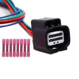 Front Headlamp Headlight Connector Compatible with Honda Accord 2018-2022 8-Way Wire Harness Plug 7283-2764