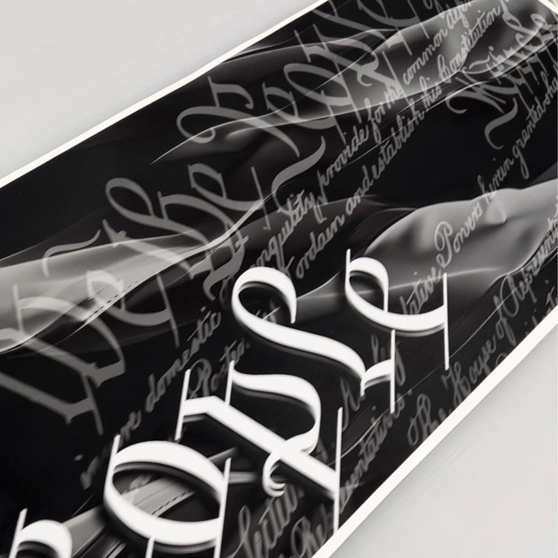 Solid Printed "We The People" Blackout Graphic Windshield Banner Visor