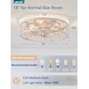 LEDIARY Caged Ceiling Fans with Lights, White Flush Mount Ceiling