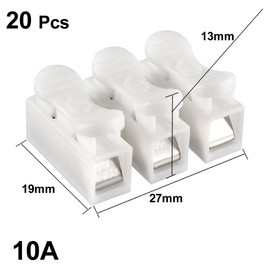 sourcingmap 20pcs CH3 Spring Wire Connectors Electrical Cable Clamp Terminal Block Connector LED Strip Light Wire Connecting