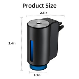 SPLITSKY Smart Car Air Freshener Diffuser with 1pcs Essential Oil, 3 Adjustable Light Modes, 150mAh Rechargeable Battery, Long-Lasting Fragrance, Portable Air Freshener (Black)