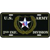 U.S. Army 2nd Infantry Division License Plate with Frame