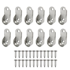 TAODAN 12PCS Zinc Alloy Oval Closet Rod End Support Bracket Cabinet Pole End Bracket Suitable for 15x30mm Oval Rod