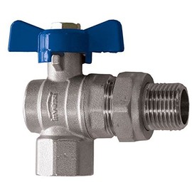 Standard Water Flow Rate Angled Ball Valve with Butterfly Handle Female x Male 3/4" BSP