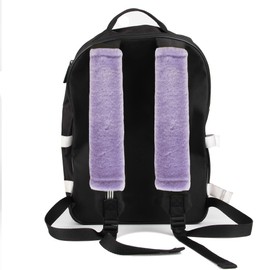 Amooca Soft Faux Fur Universal Fit Seatbelt Cover Car Truck SUV Airplane Seat Belt Shoulder Pad for Carmera Backpack Straps Neck Cushion Protector 2 Pack 10.5in Light Lavender