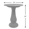 Tierra Garden Birdbath for Outdoors - 24"x19" Red Fiber Clay