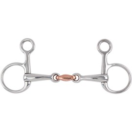 Shires Equestrian - Hanging Cheek, Copper Lozenge Snaffle - S/steel - Size: 5