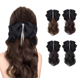 ELECTRO-WEIDEWORLD Ponytail Wig, Ribbon Clip Included, Women's, One-touch Extension, Long, Beginners, Point Wig, Ribbon, Curly Hair, Natural, Partial Wig, Women's, Ponytail, Hair Extension, Curl,