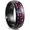 Holizaly 8mm Black Men's Tungsten Wedding Ring Cosmic Elements Polished