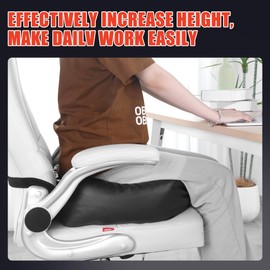 HOMBYS Extra Thick Chair Cushions for Office,6 in Breathable Adult Booster Seat for Car,Waterproof Car Seat Cushion to Raise Seat Height,PU Leather Desk Chair Cushion for Long Sitting