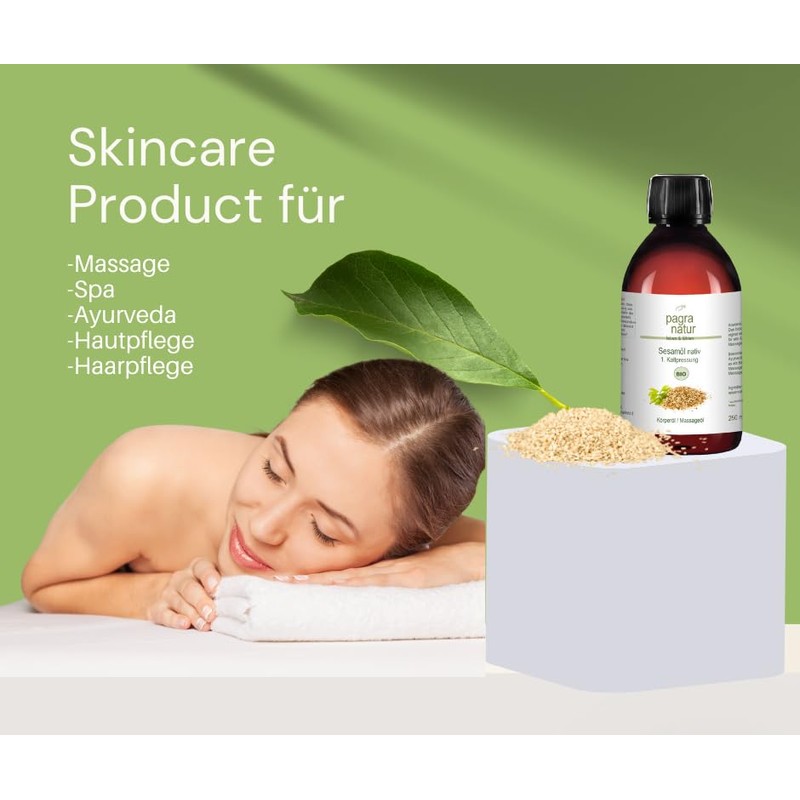 pagra natur Massage Oil Sesame Oil Organic Virgin 1st Cold