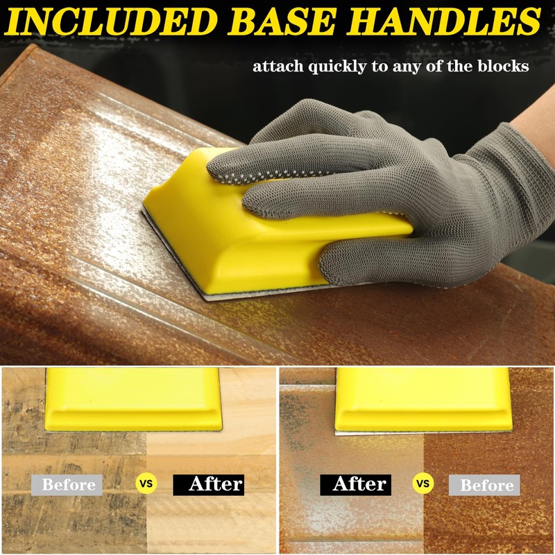MOGRQAP 7 Piece Manual Sanding Block, Hand Sander Sanding Block
