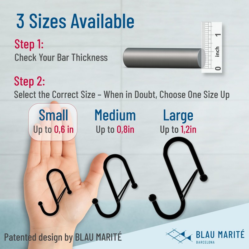 Blau Marité S-Shaped Hooks with Fall Protection System, Pack of