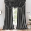 Royal Tradition Heavyweight Velvet Waterfall Valance, Grey (37x57) Single Rod