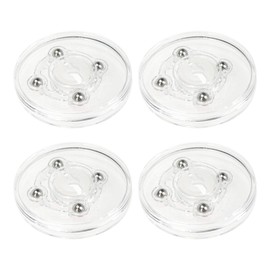 Geesatis 4 Pcs Acrylic Tiny Lazy Susan 2.5 inch Rotating Turntable Organizer Bearings Round Swivel Plate, Smooth Swivel Plate for Kitchen Base Turn Dining Table, Clear