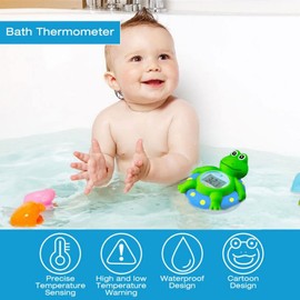 Doli Yearning Frog Baby Bath Thermometer, Toddlers Floating Bath Toy, Bathtub Thermometer, at Fahrenheit and Celsius degree - Blue