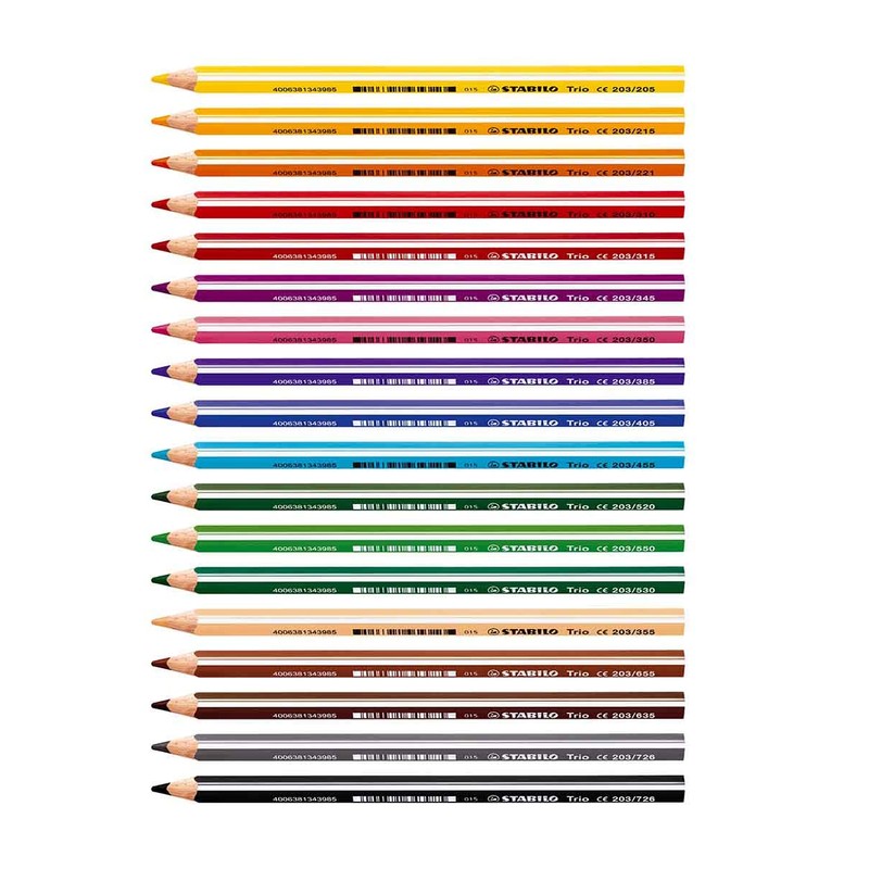 STABILO Trio Thick Triangular Colouring Pencils, Pack of 18