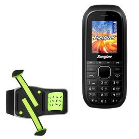 BoxWave Holster Compatible with Energizer Energy E12 - FlexSport Armband, Adjustable Armband for Workout and Running - Stark Green