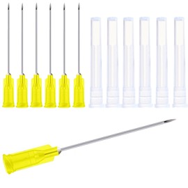 100Pack 20Gauge 1.5 Inch/38mm with Cap Dispensing Needle Accessories Disposable Lab Supplies, Individually Sealed Wrapped