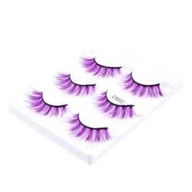 FOMIYES 3pairs Art Multi-color Eyelashes Lightweight Comfortable Makeup Accessories for Festivals Chic Dense Eyelash Extensions for Women