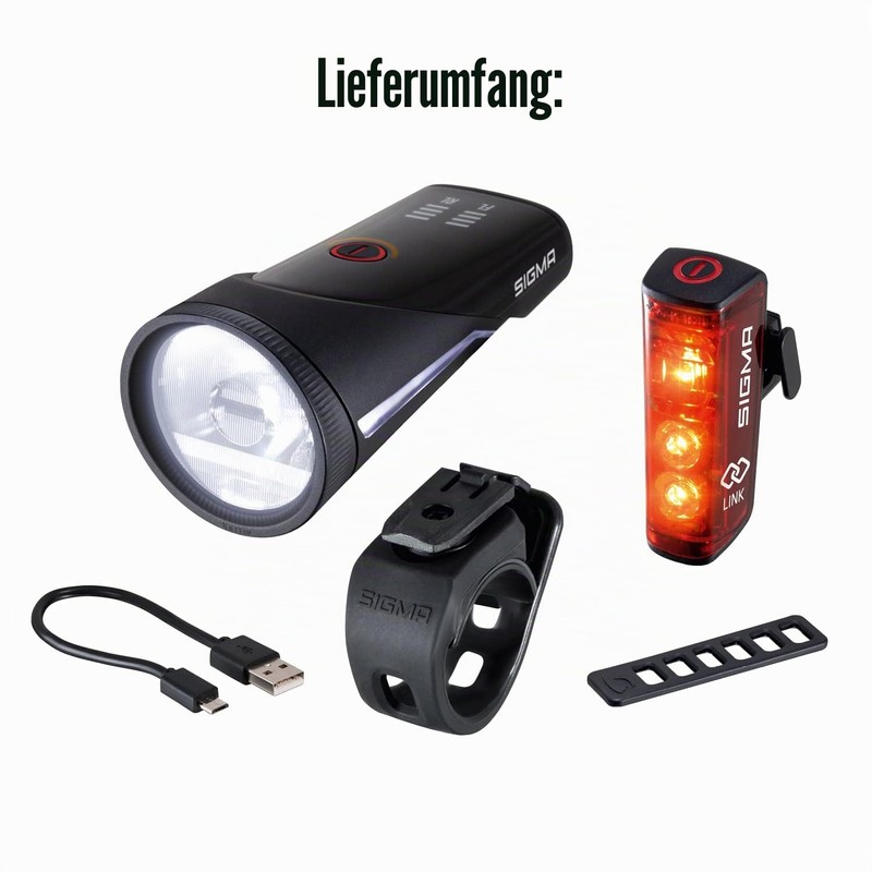SIGMA Aura 100/Blaze Link Bicycle Light Set with Innovative Coupling