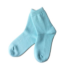 iMongol Pure Cashmere Women Men Unisex Ankle Short Causal Thick Socks, Smooth Toes and Heel Sewed by Handwork (US 5-10, LakeBlue)