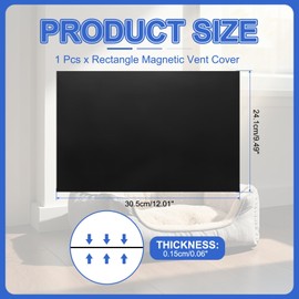 PATIKIL Rectangle Magnetic Vent Covers 12x9.5 Inch, Floor Air Vent Blocker Covers Register Sound Proof Cover for Home Floor Wall Ceiling, Black