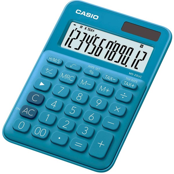 Casio MS-20UC-PK Desktop Calculator, 12 Digits 2.3 x 10.5 x