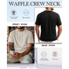 Ficerd 3 Pack Men's Short Sleeve Waffle Knit Shirts, Casual