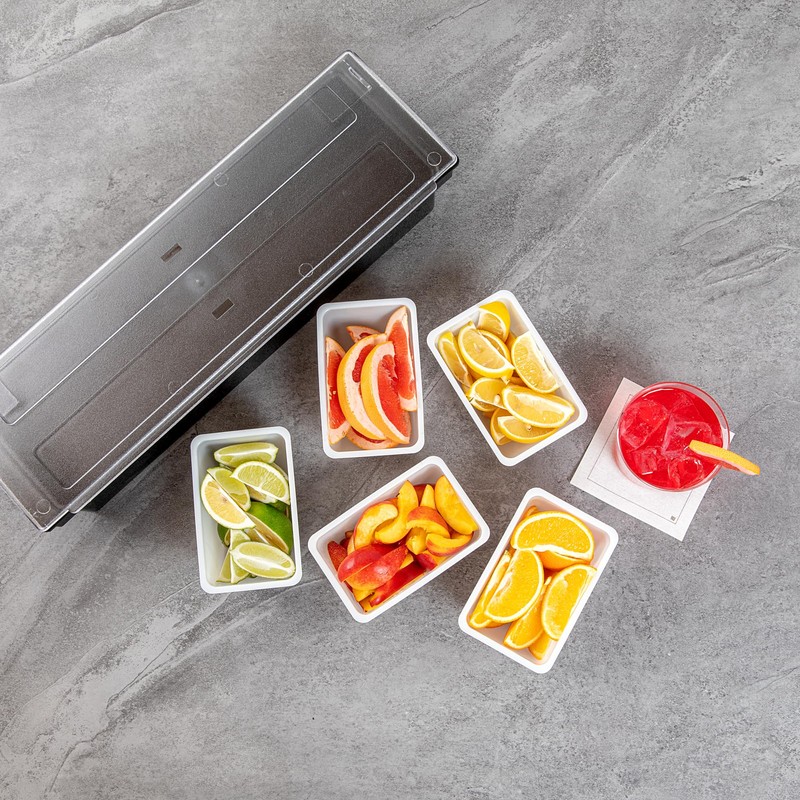 Restaurantware Bar Lux 1.2 Pint White Plastic Condiment Caddy Insert