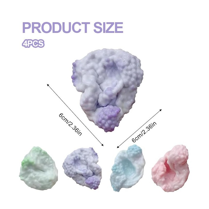 WEZCHUGHAOL Stress Relief Squish Balls, 4-Pack Shapeable Vacuum Sensory ,