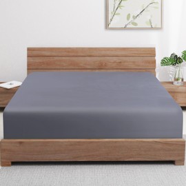 Bamboo Viscose Cooling Fitted Sheet Twin XL Size Only, 400 Thread Count, 16" Deep Pocket Cooling Bottom Sheets for Hot Sleeper, Silky Soft Breathable (Twin XL, Dark Grey